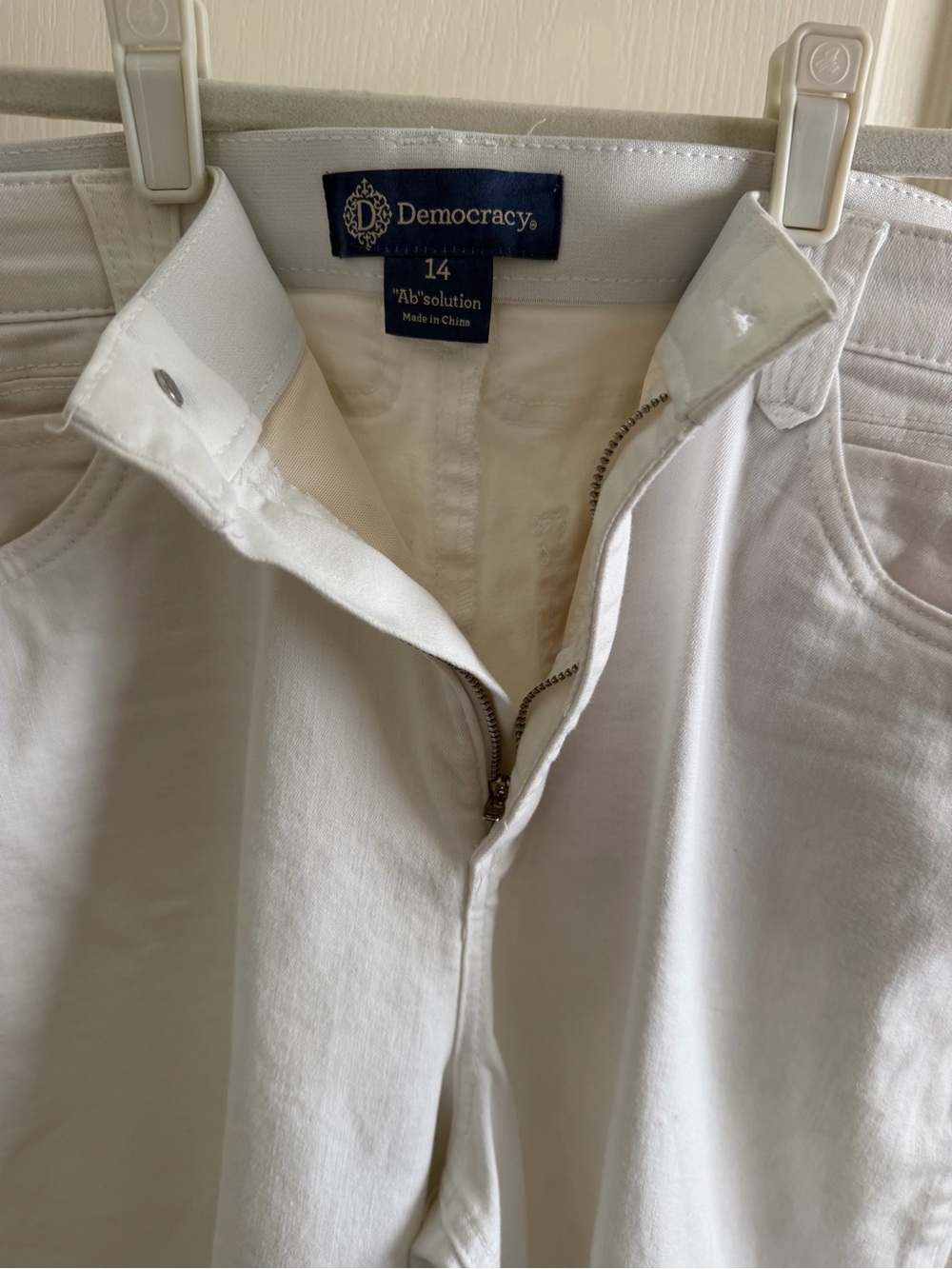 Democracy White “Ab”solution, High-Rise, Wide Leg Jeans